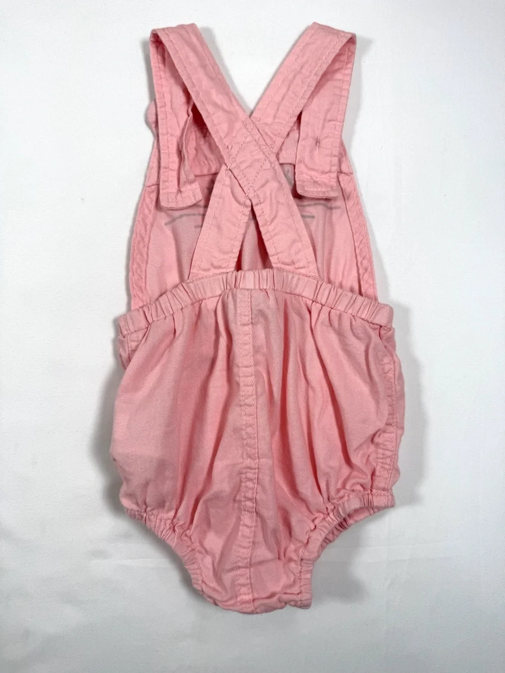 OLD NAVY Kitty Cat Bubble Romper Pink Cat Face Apron‎ Romper Cotton Size 6-12M